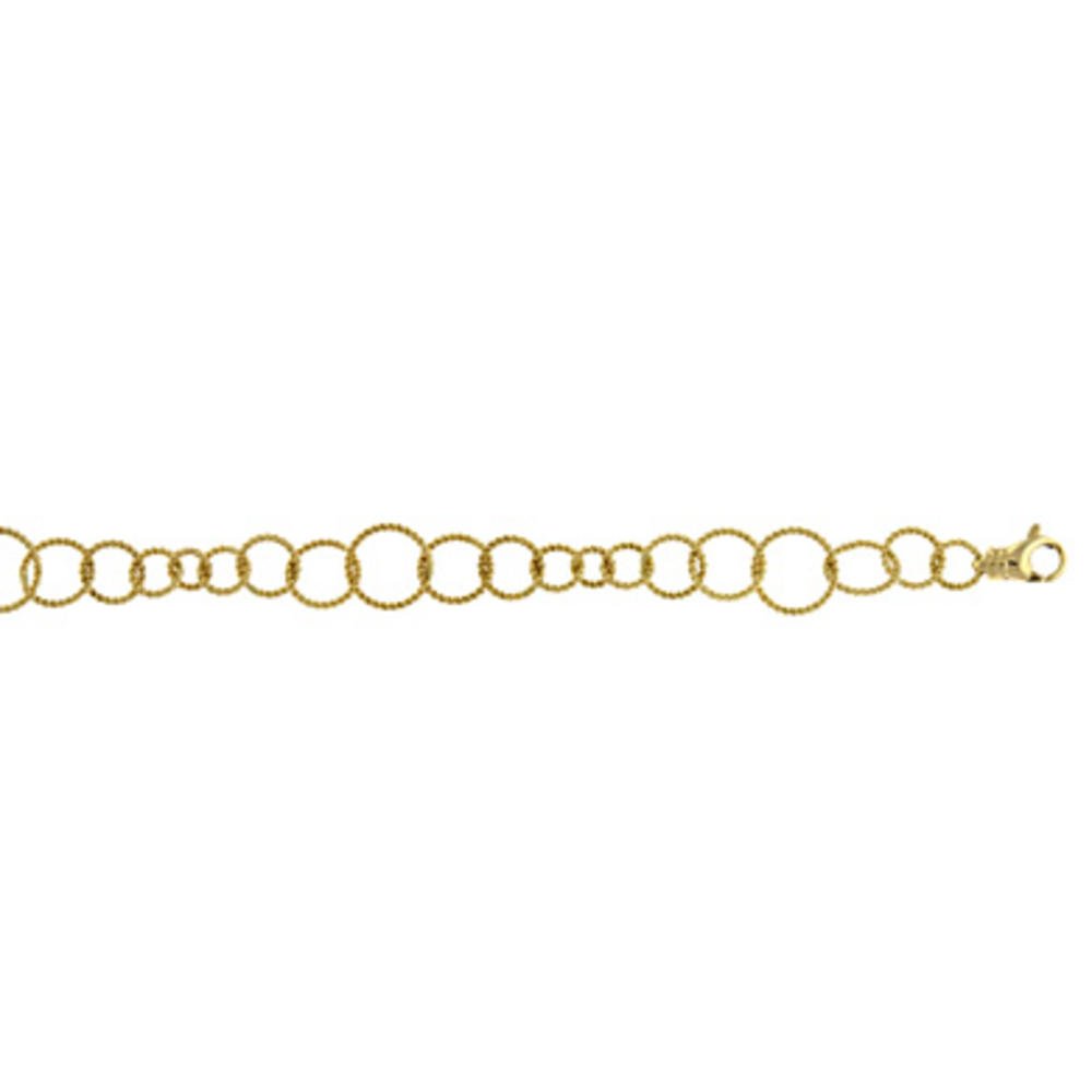 Jewelryweb 14k Yellow Gold Bubble Link Bracelet - 7.5 Inch