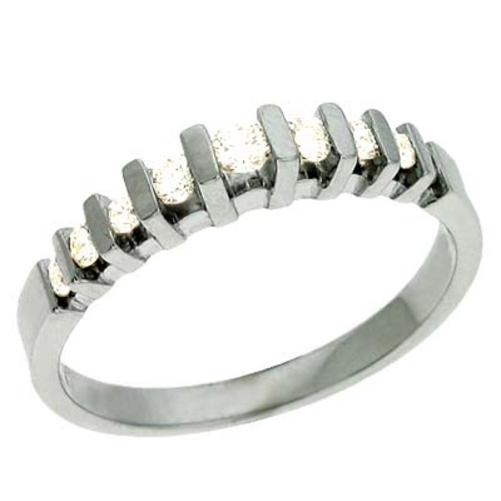 Jewelryweb 14k White Gold Channel-Set Round 0.28 Ct Diamond Band Ring