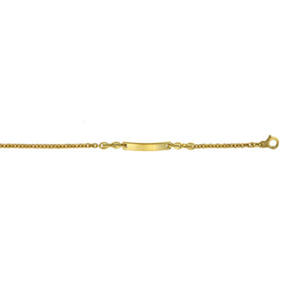 Jewelryweb 18k Yellow Gold Cable Id Bracelet - 6.5 Inch