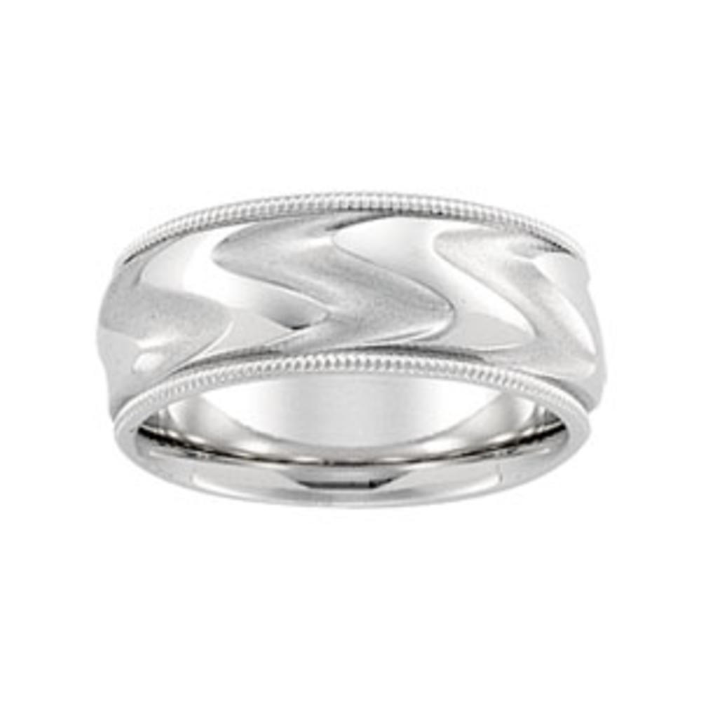 Jewelryweb 14k White Gold Bridal Engagement Ring Duo - Size 8