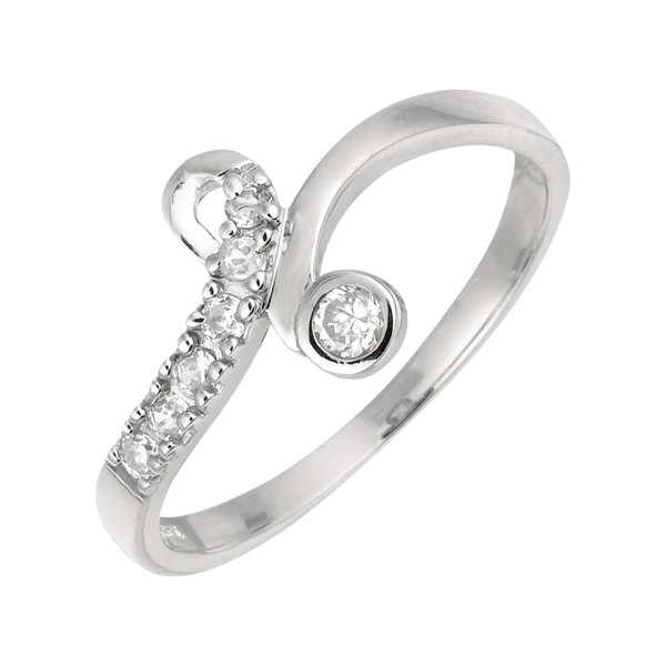 Jewelryweb Sterling Silver Rhodium Plated - Size 6 Ring