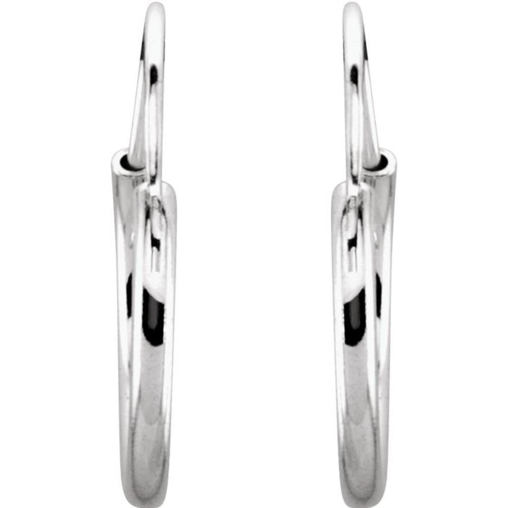 Jewelryweb Sterling Silver Hoop Earring 12mm