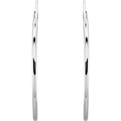Jewelryweb Sterling Silver Hoop Earring 3mm