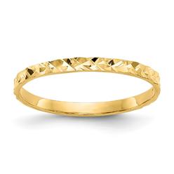 Jewelryweb 14k Yellow Gold Sparkle-Cut Design Band Childs Ring - Size 3.00