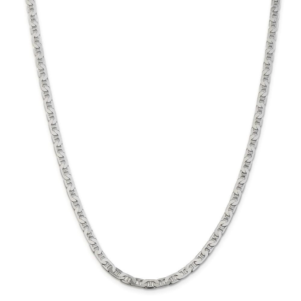 Jewelryweb Sterling Silver 4.5mm Anchor Chain Necklace - 18 Inch - Lobster Claw