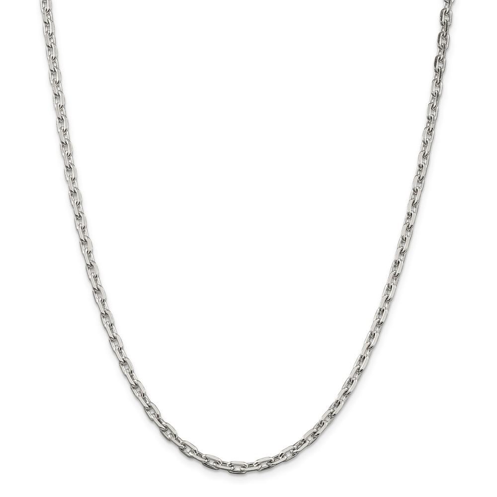 Jewelryweb Sterling Silver 3.95mm Cable Chain Necklace - 20 Inch - Lobster Claw