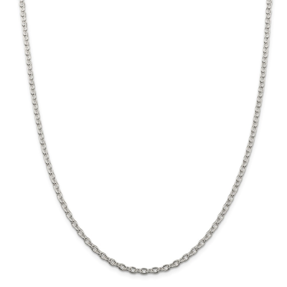 Jewelryweb Sterling Silver 3.5mm Cable Chain Necklace - 22 Inch