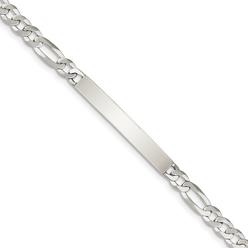 Jewelryweb Sterling Silver ID Bracelet - 7.5 Inch - Measures 6mm Wide