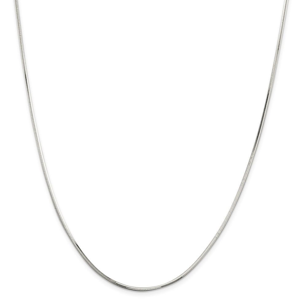 Jewelryweb Sterling Silver 1.65mm Octagonal Snake Chain - 24 Inch - Lobster Claw
