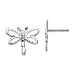 White Gold Dragonfly Earrings Jewelryweb 14k White Gold Childrens Polished Dragonfly Earrings