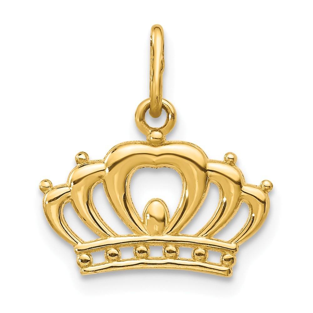 Jewelryweb 15mm 14k Crown Charm