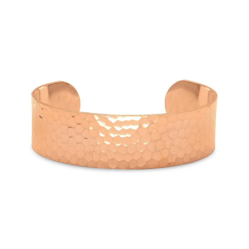 Jewelryweb 19mm Hammered Solid Copper Cuff Bracelet