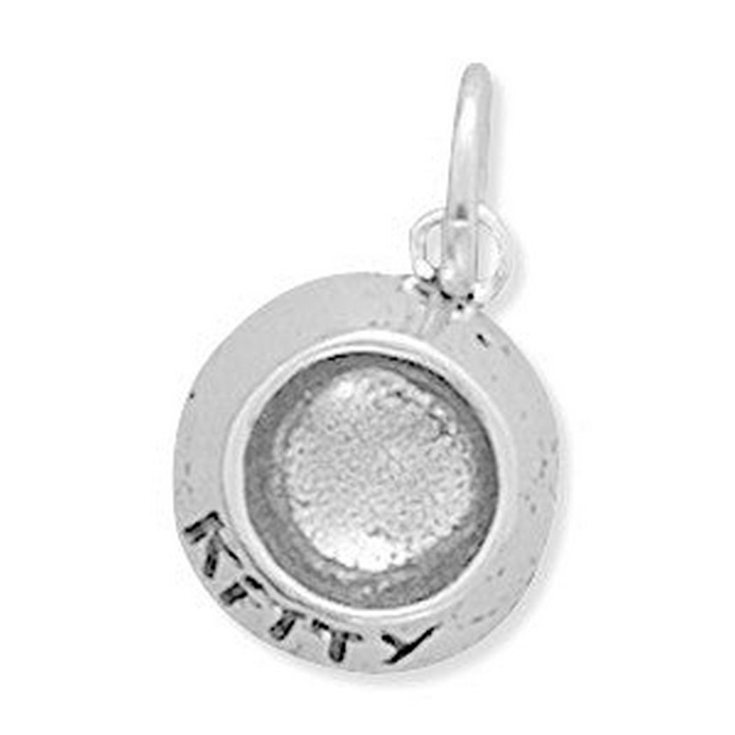 Jewelryweb Sterling Silver Kitty Food Dish Charm Measures 11.5mm In Diameter