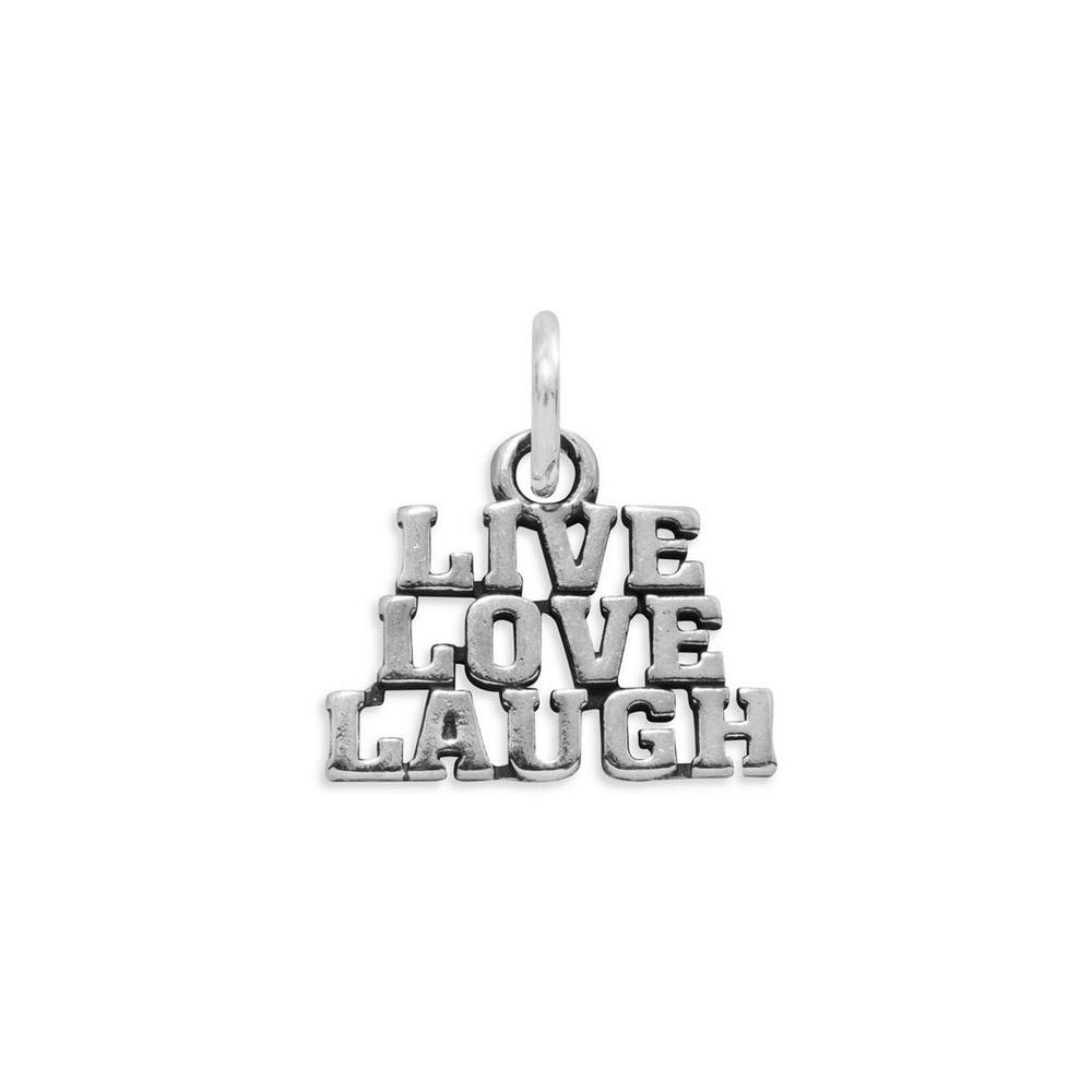 Jewelryweb Sterling Silver Live Love Laugh Charm Measures 11x17mm