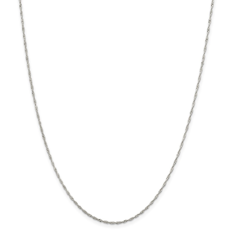 Jewelryweb Sterling Silver 1.40mm Singapore Chain Necklace - 16 Inch - Spring Ring