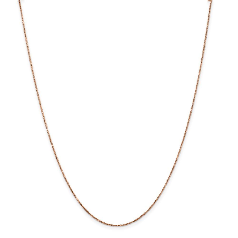 Jewelryweb 14K Rose Gold .7mm Ropa Chain Necklace - 18 Inch