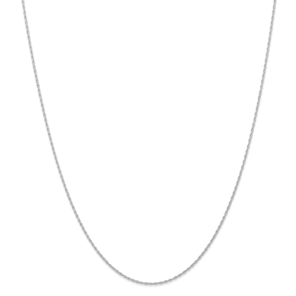 Jewelryweb 10k White Gold .95 mm Carded Cable Rope Chain Necklace - 24 Inch