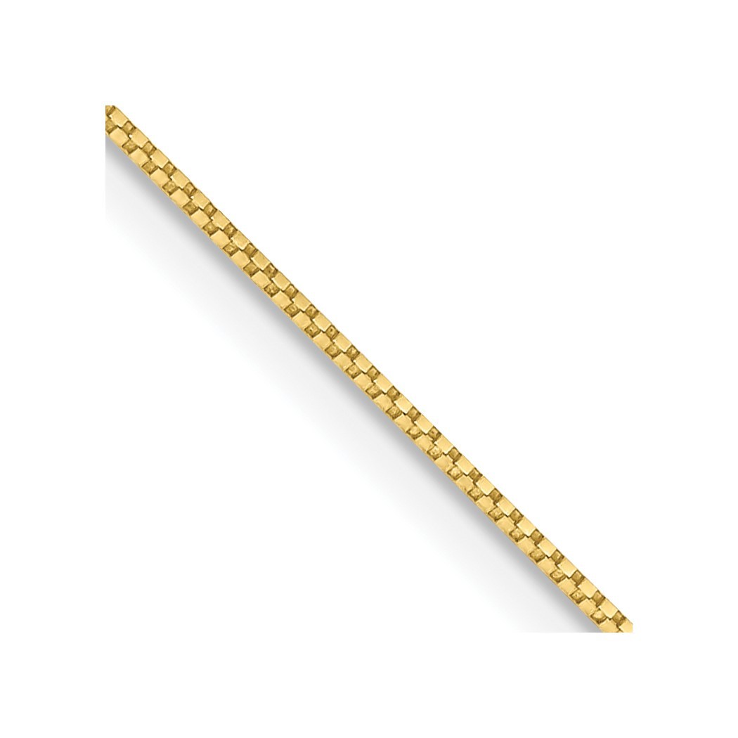 Jewelryweb 10k Yellow Gold .7mm Box Chain Necklace - 24 Inch