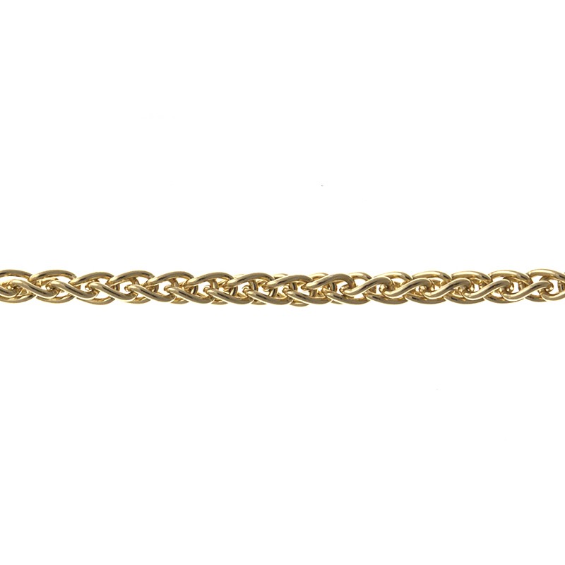 Jewelryweb 14k Yellow Gold Wheat 2.5mm Chain Lobster Claw Clasp Necklace - 30 Inch