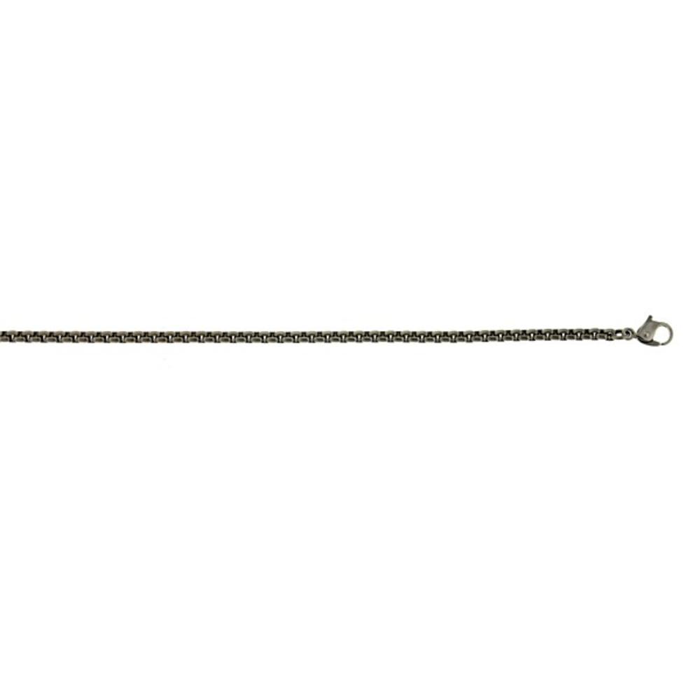 Jewelryweb Titanium 2.7mm Box Chain Necklace - 16 Inch