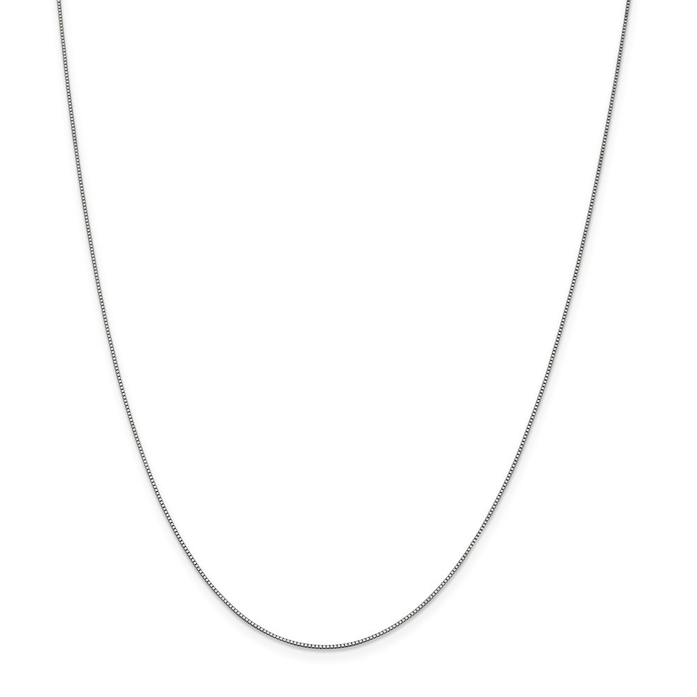Jewelryweb 10K White Gold .7mm Box Chain Necklace - 18 Inch