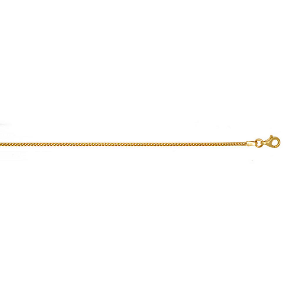 Jewelryweb 14k Yellow Gold 1.5mm Square Franco Chain Necklace - 20 Inch