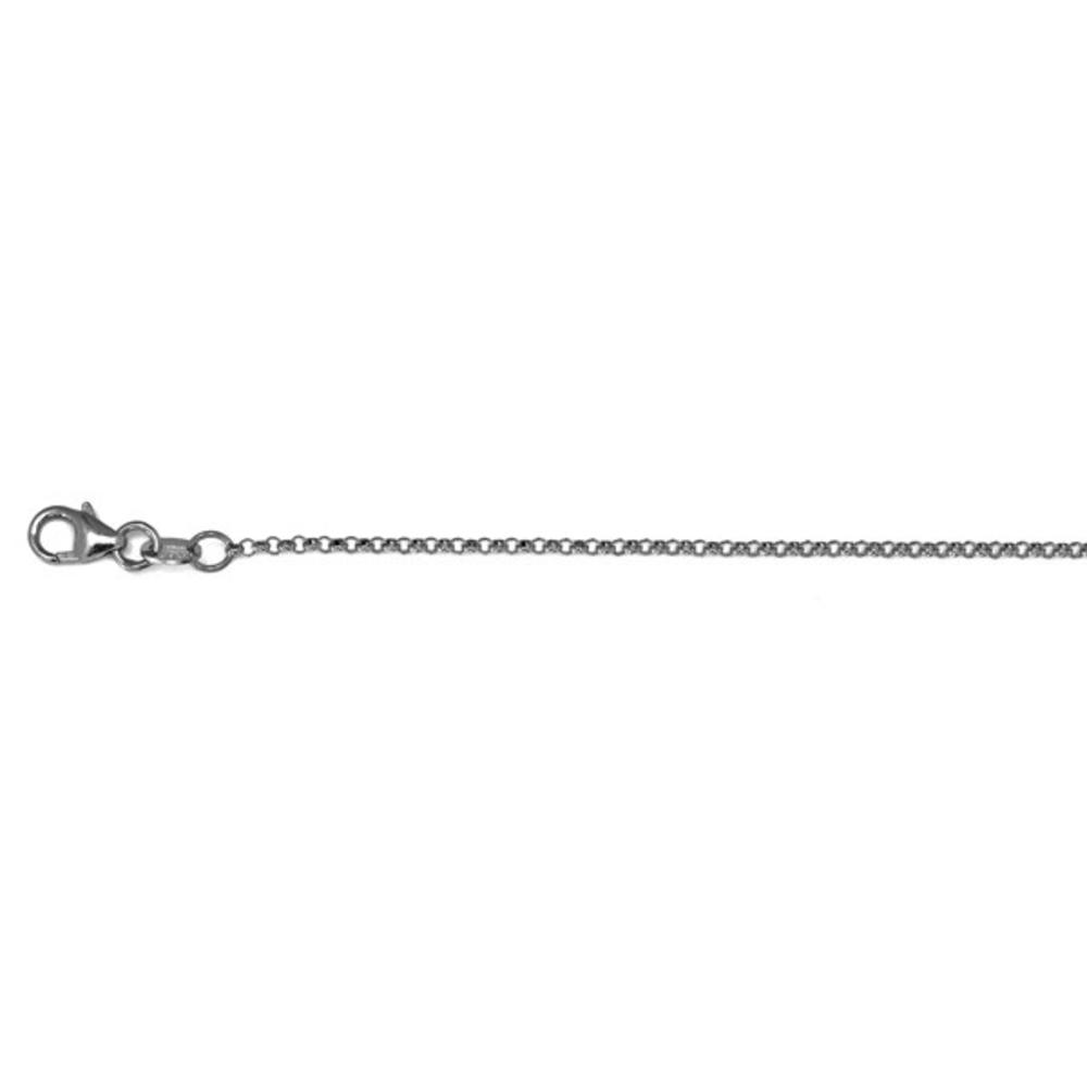 Jewelryweb 18k White Gold 1.5mm Rolo Chain Necklace - 30 Inch