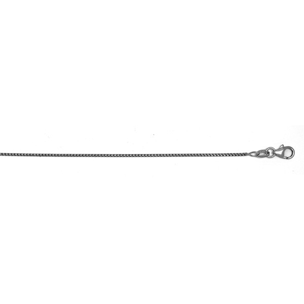 Jewelryweb 18k White Gold 1mm Solid Franco Chain Necklace - 24 Inch