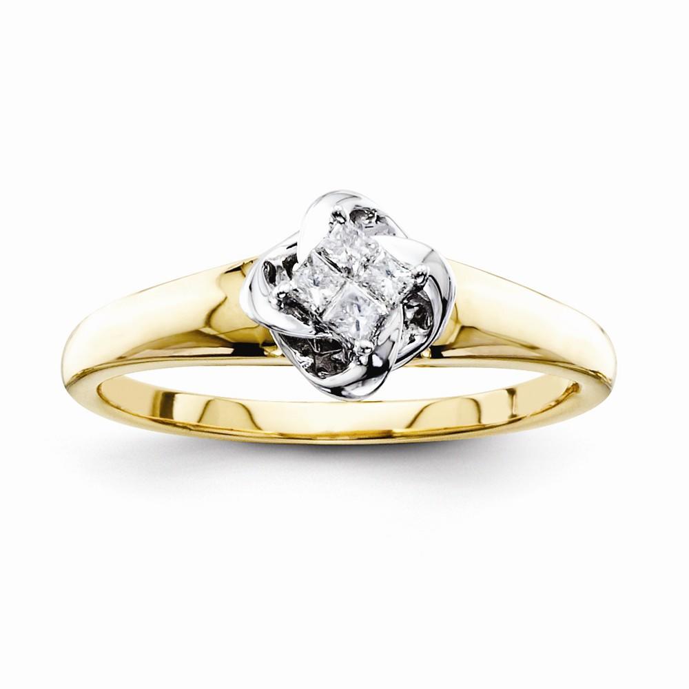 Jewelryweb 14k Yellow Gold Diamond Engagement Ring