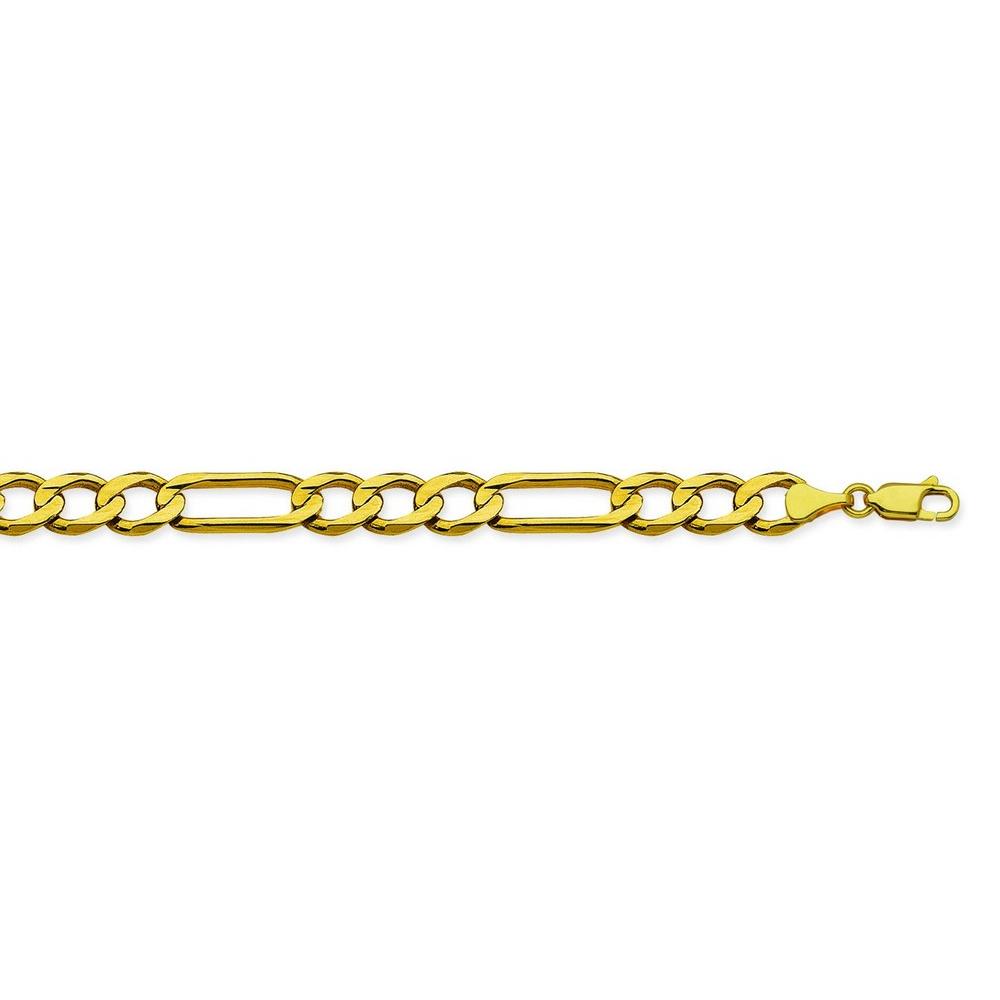 Jewelryweb 10k Yellow Gold Light Concave Figaro Chain Necklace - 20 Inch