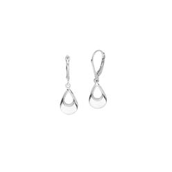 Jewelryweb 10k White Gold Dangle 3d Open Teardrop Lever Back Earrings