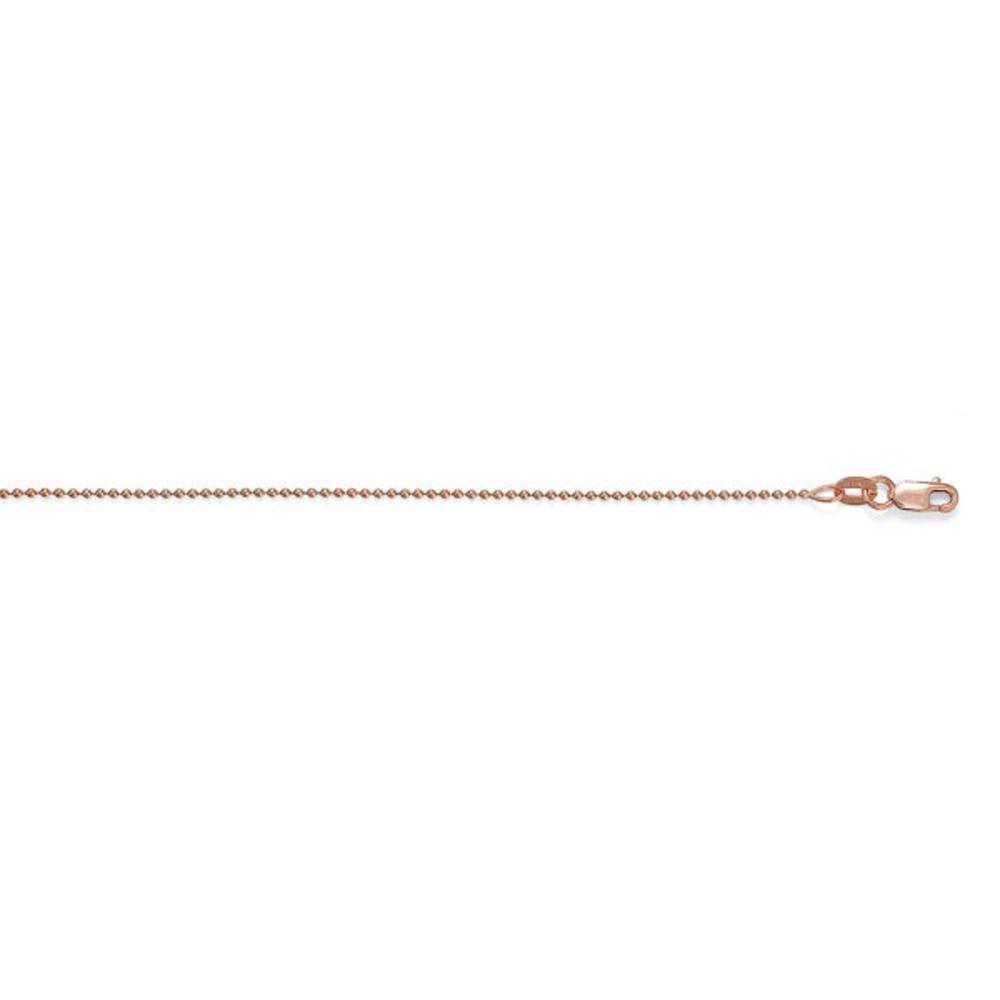 Jewelryweb 14k Rose Gold 1.2mm Bead Chain Necklace - 24 Inch