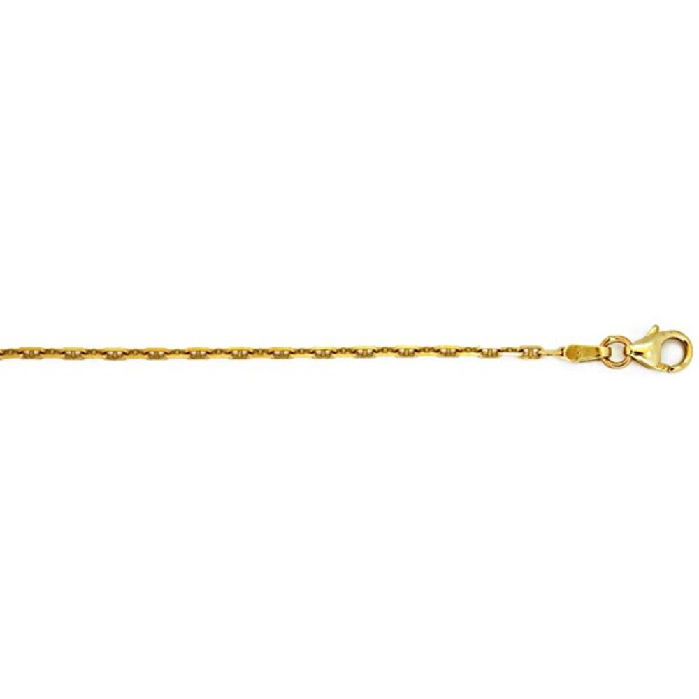 Jewelryweb 18k Yellow Gold 1.7mm Solid Anchor Chain Necklace - 16 Inch