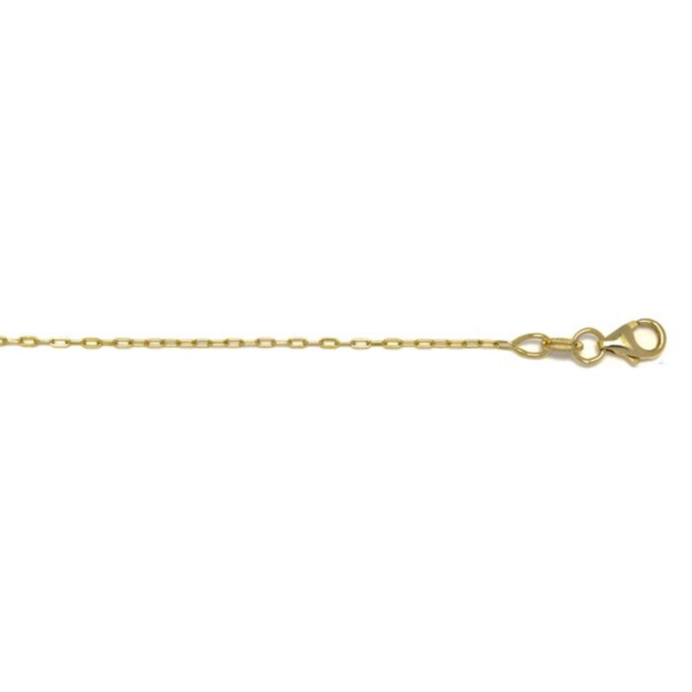 Jewelryweb 18k Yellow Gold 1mm Solid Elongated Cable Necklace - 16 Inch