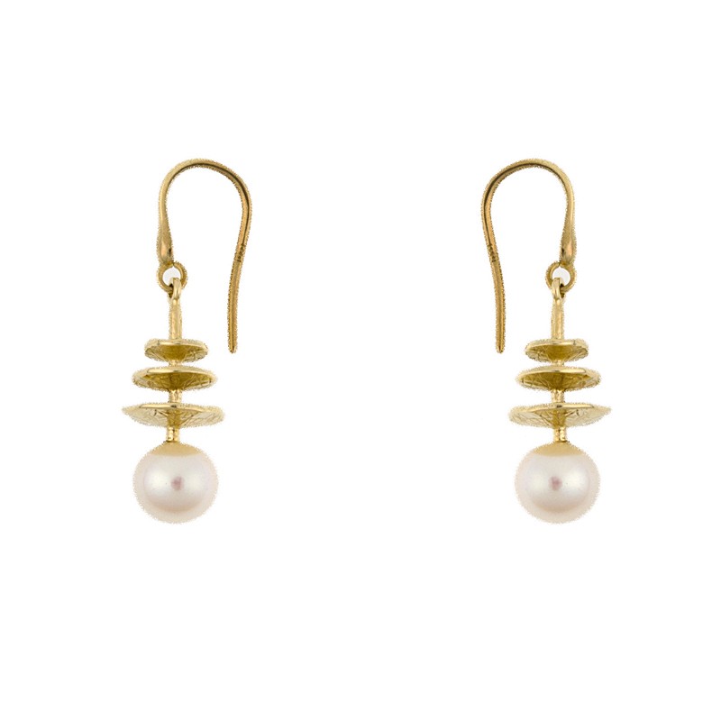 Jewelryweb 14k Yellow Gold Earrings With Pearl Dangle Drop