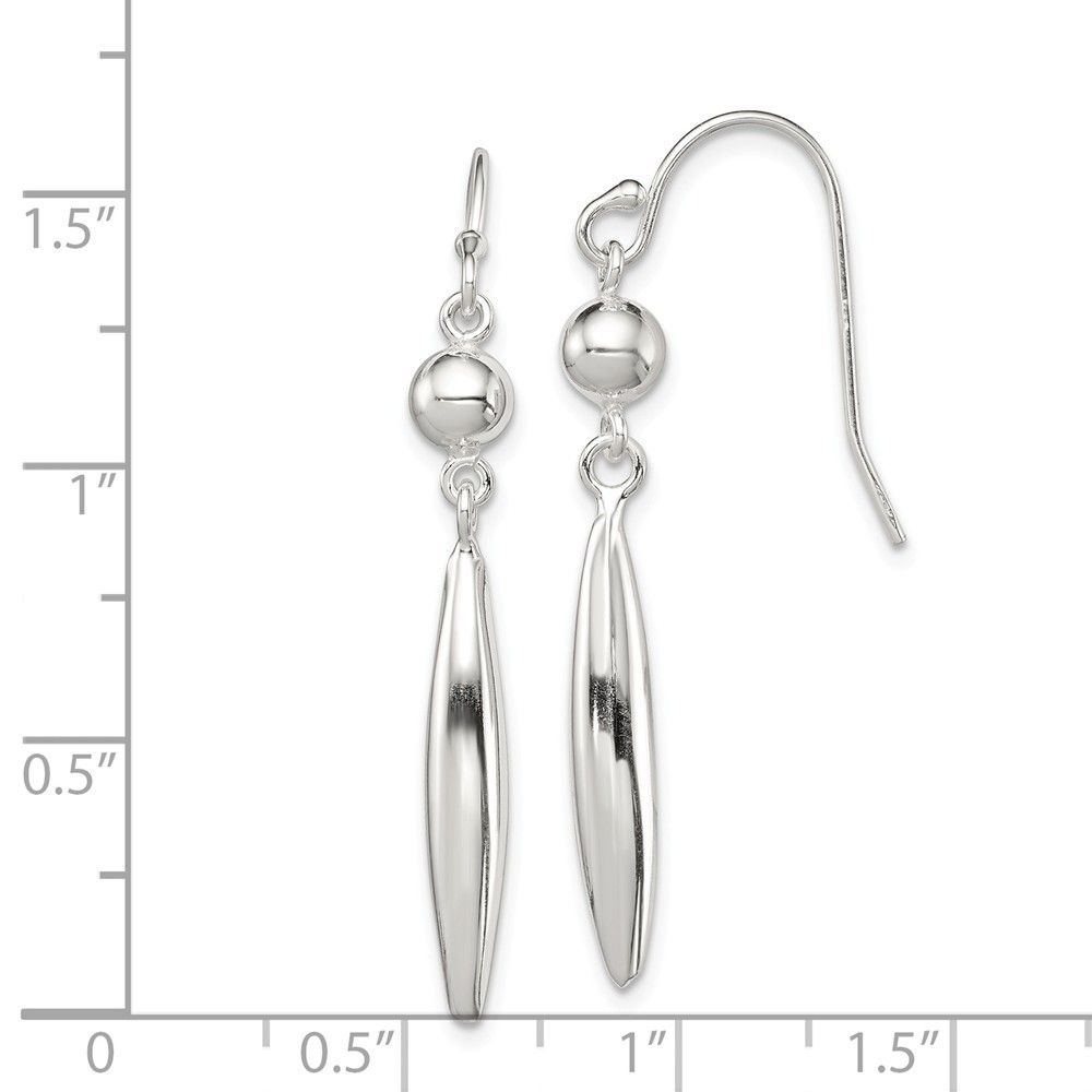 Jewelryweb Sterling Silver Polished Dangle Shepherd Hook Earrings