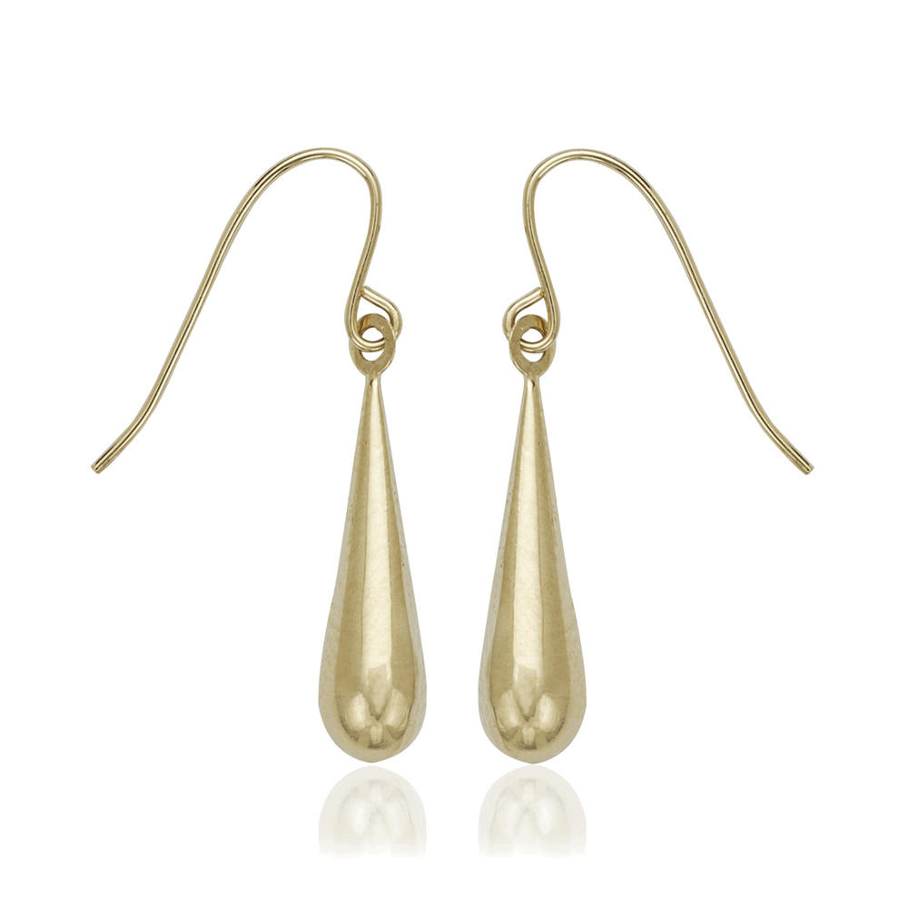 Jewelryweb 14k Yellow Gold Tear Drop Earrings - Measures 24x4mm