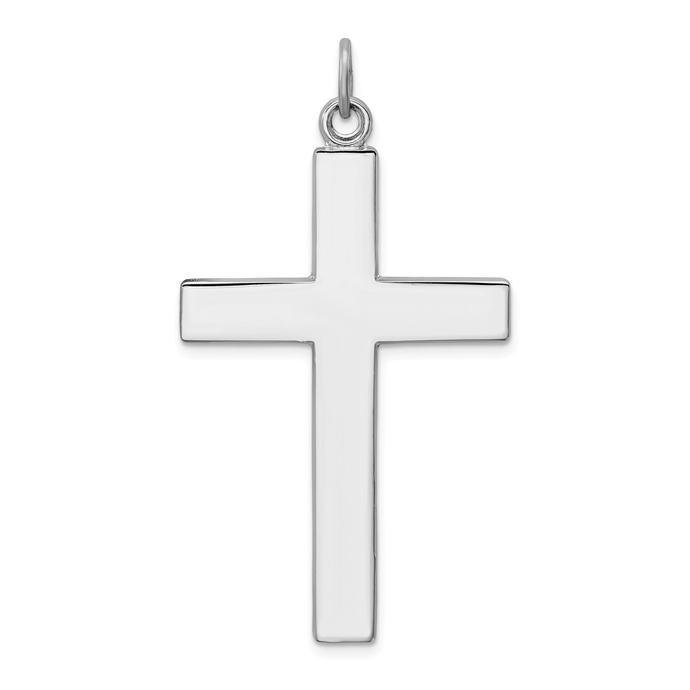 Jewelryweb Sterling Silver Cross With Lords Prayer Pendant - Measures 44x26mm Wide