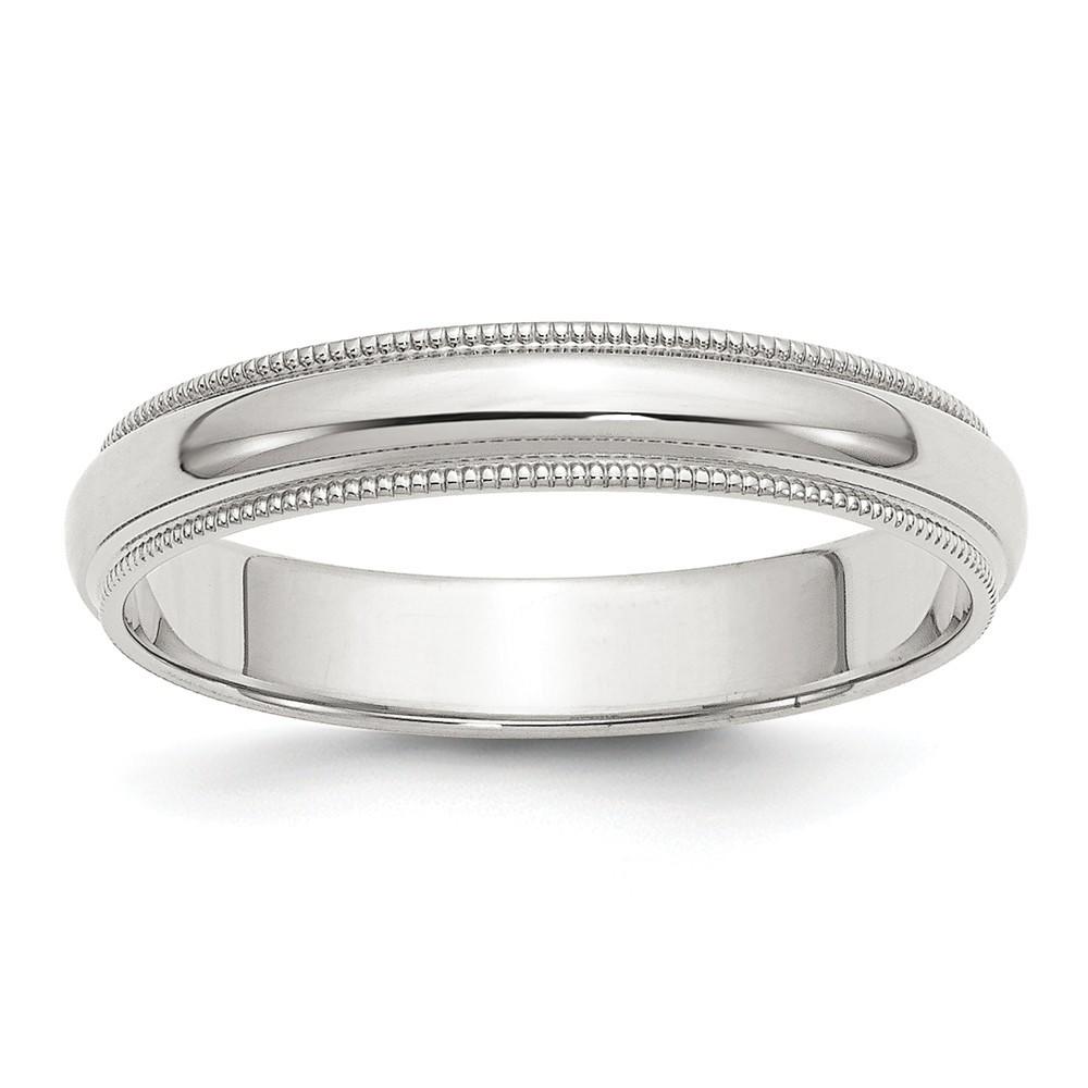 Jewelryweb Sterling Silver 4mm Milgrain Band Ring - Size 11