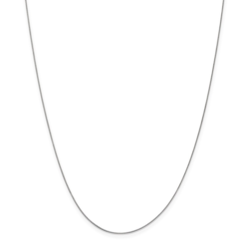 Jewelryweb 14k White Gold 0.50mm Box Chain Necklace - 24 Inch - Spring Ring