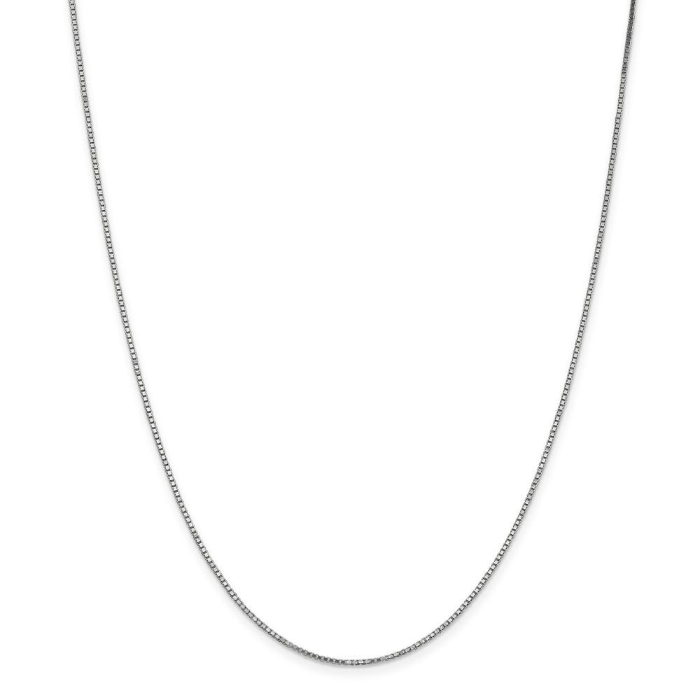 Jewelryweb 14k White Gold 1.1mm Box Chain Necklace - 16 Inch - Lobster Claw