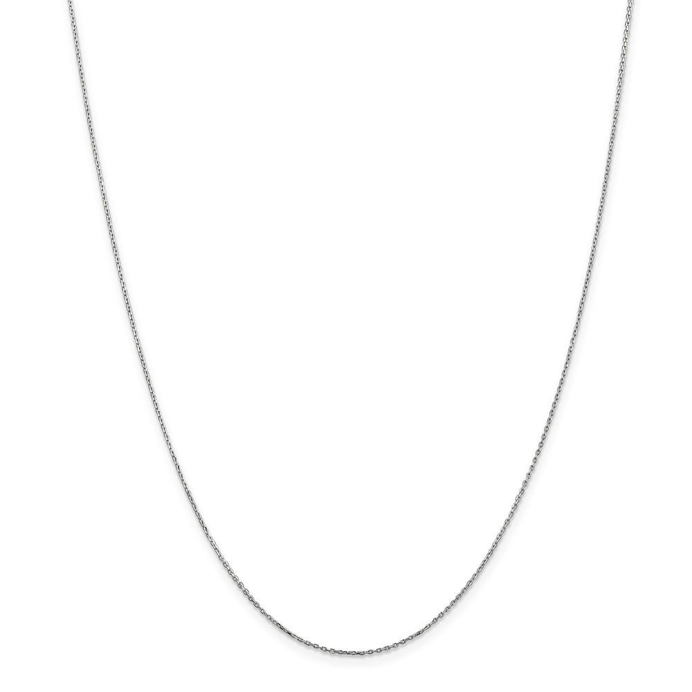 Jewelryweb 14k White Gold .8mm Sparkle-Cut Cable Chain Necklace - 24 Inch