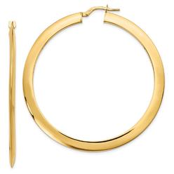 Jewelryweb 14k Polished Hoop Earrings - Measures 55x53mm Wide 2mm Thick