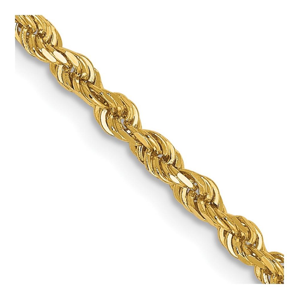 Jewelryweb 14k Yellow Gold Valu-plus 2.50mm Sparkle-Cut Chain Bracelet - 7 Inch