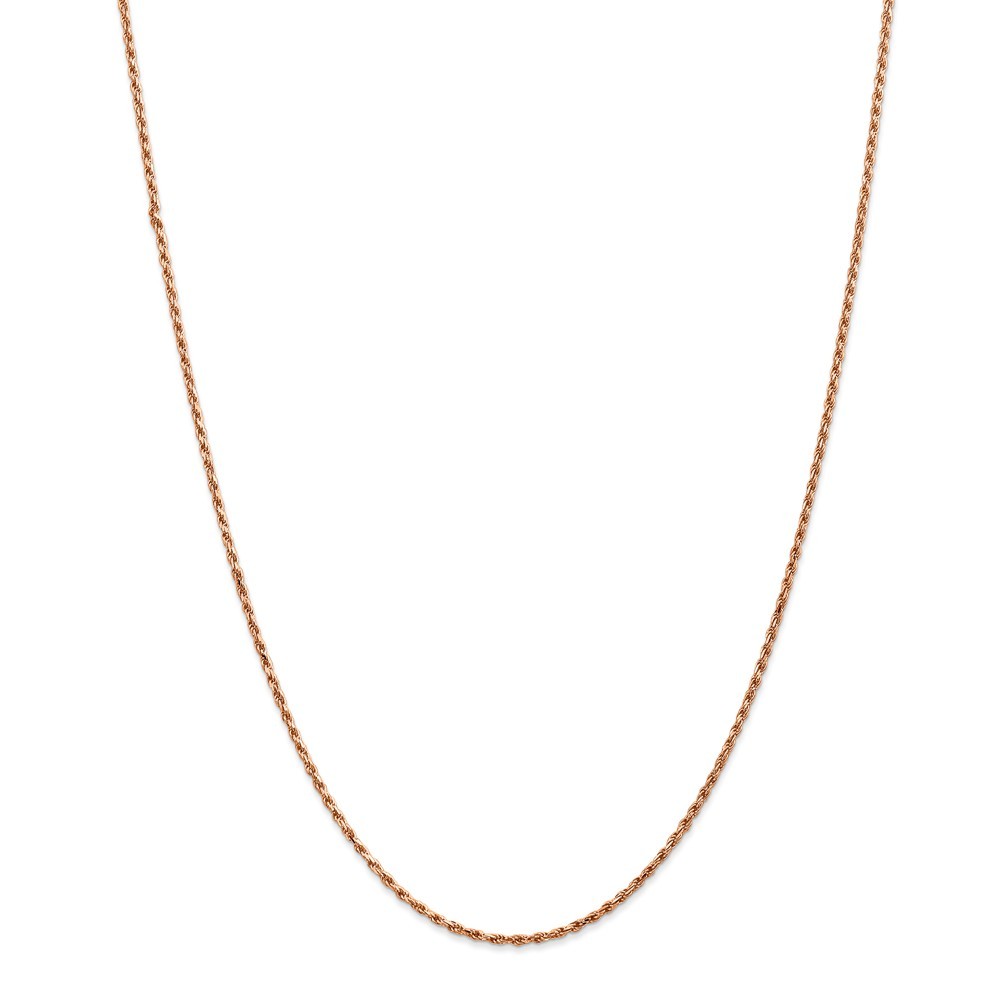 Jewelryweb 14k Rose Gold 1.8mm Sparkle-Cut Rope Chain Bracelet - 9 Inch