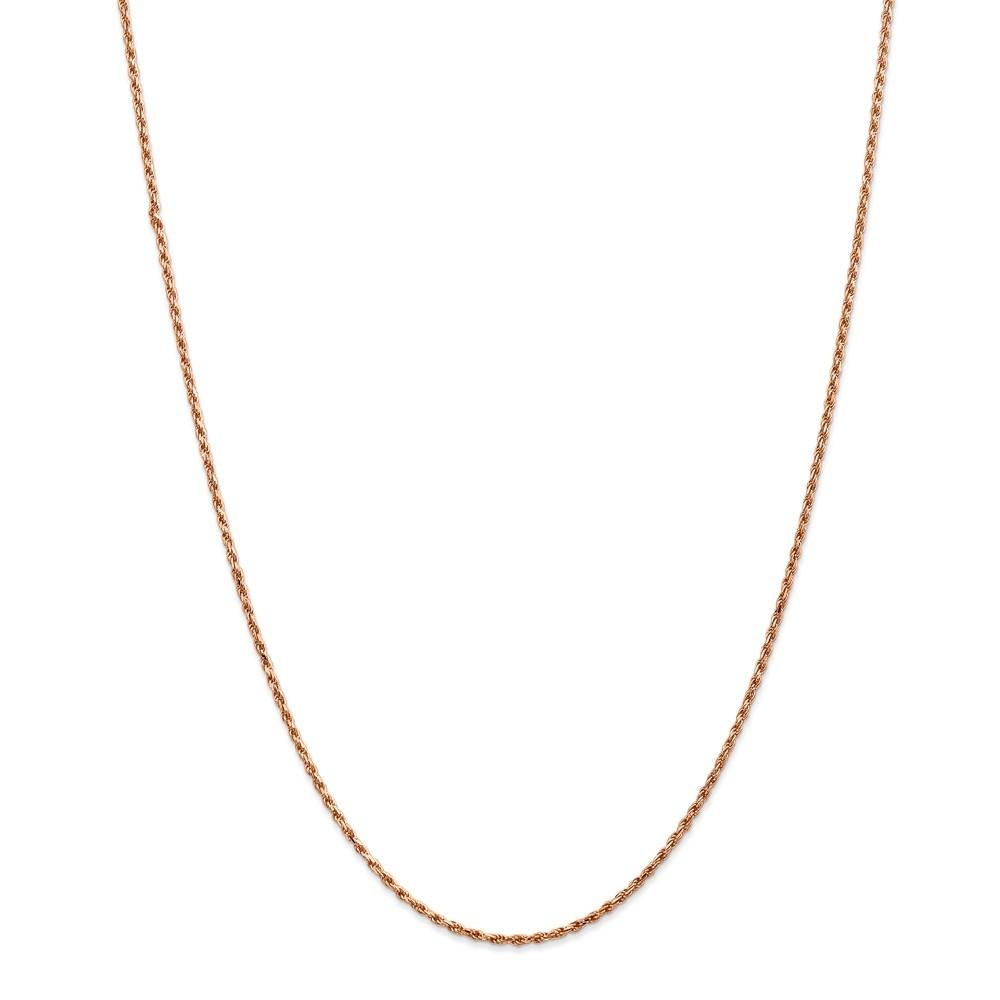 Jewelryweb 14k Rose Gold 1.8mm Sparkle-Cut Rope Chain Necklace - 20 Inch