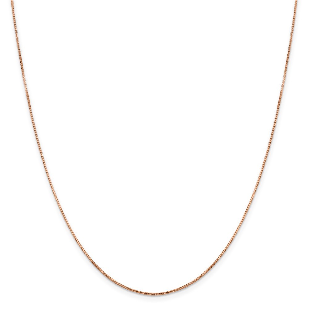 Jewelryweb 14k Rose Gold Oct. Sparkle Box Chain Necklace - 18 Inch - Measures 1mm Wide