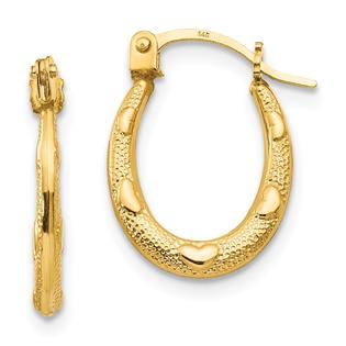 jewelryweb hoop hollow 14k oval earrings tiny yellow children gold specifications