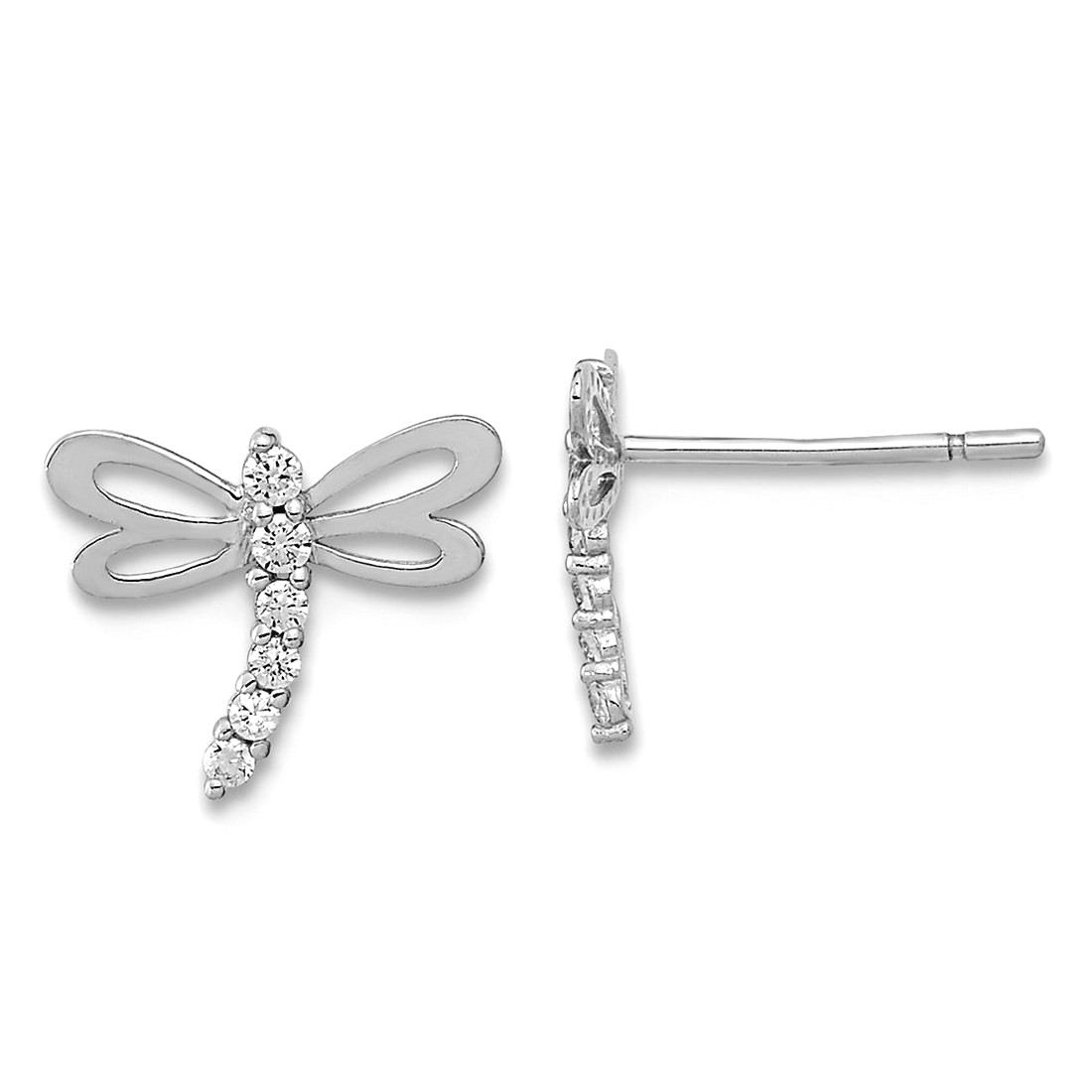 White Gold Dragonfly Earrings Jewelry S Network 14k White Gold Madi K Polished Cz Dragonfly Post Earrings 8