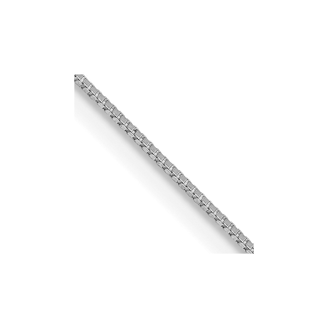 Jewelryweb 10k White Gold .5mm Box Chain Necklace - 18 Inch